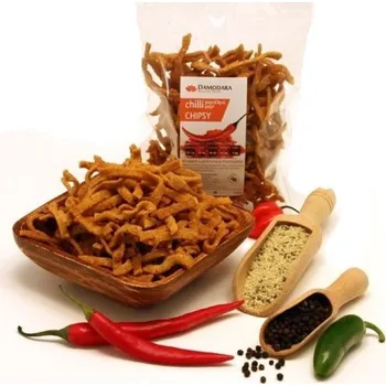 Chips *Luštěninové chipsy Chilli a konopné semínko 100g, Damodara (MDT 15.11.2025)