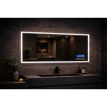 Zrcadlo LED zrcadlo SMART 120x65 cm, bluetooth, hodiny, datum, teplota, reproduktor