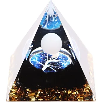 Drahý kámen Magieprirody.cz Orgonit pyramida 5x5 cm Obsidián kameny + Opalit kulička #OR105