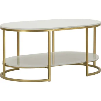 Konferenční stolek Konferenční stolek Izmir 90 cm zlatý/mramor