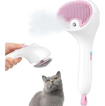 Hračka pro psa Euqvunn Kartáč pro kočky s párou s uvolňovacím tlačítkem, [Ultratichý design/pohodlná rukojeť]