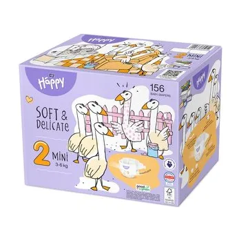 jednorázová plena Bella Baby Happy Soft&Delicate vel. 2 Mini 3-6 kg jednorázové dětské pleny Box 2 x 78 ks