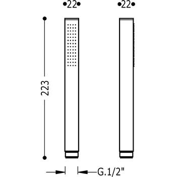 Sprchová hlavice TRES sprcha ruční černá mat hranatá mosazná 00663901