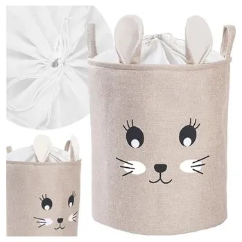 Dětský pokoj Koš na hračky XL, uzavíratelný, Rabbit - béžový, 63 L