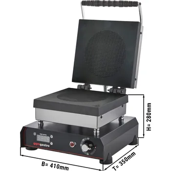 Vaflovač G.Gastro (2) Digital Ice Cream Cone Waffle Iron – Interchangeable 250×250 mm Plates, 1.2 kW