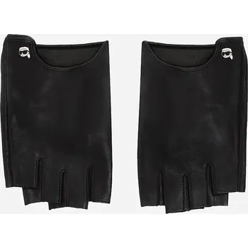 Rukavice Kožené rukavice bez prstů Karl Lagerfeld A2W33064 černá 99X, vel. L