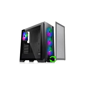 PC skříň Evolveo Ptero Q2W+ PTEROQ2W+ EVOLVEO Ptero Q2W+, 2x čelní panel - sklo /mřížka, case ATX, bílá, 4x ARGB Ventilátor