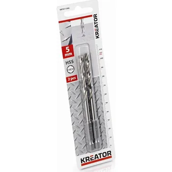 Příslušenství k nářadí Kreator KRT011306 - 2 ks HSS Vrtáků do kovu HEX 5.0 x 107 mm