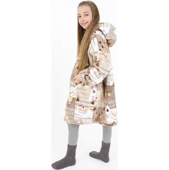 Dívčí mikina Beránková mikina mikroplyš – Kočičí invaze velikost S dětská