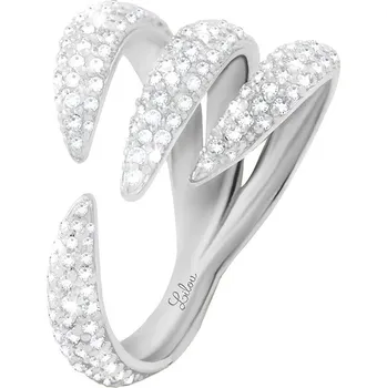 Prsten Postříbřený prsten Lilou Forza 210/L/PIE/KAM/SR stříbrná SLV, vel. S