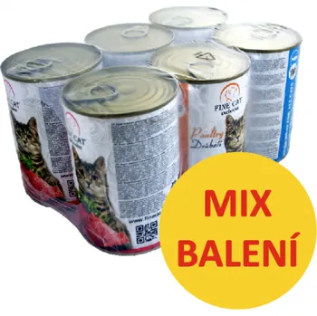 Krmivo pro kočku FINE CAT EXCLUSIVE konzerva pro kočky 100% MASA MIX balení 6x400g