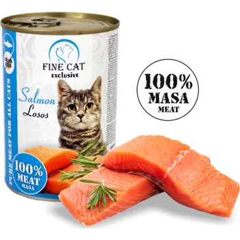 Krmivo pro kočku FINE CAT EXCLUSIVE konzerva pro kočky LOSOS 100% MASA kus a balení: 400g