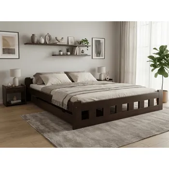 Postel Naomi zvýšená 160x200 cm, ořech Rošt: Bez roštu, Matrace: bez matrace