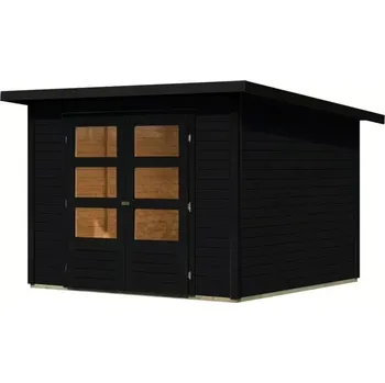 Zahrada LANIT PLAST, s.r.o. dřevěný domek KARIBU STOCKACH 4 (10933) černý LG4444