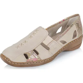 Dámské mokasíny Dámské mokasíny RIEKER 41385-63 béžová S6 39