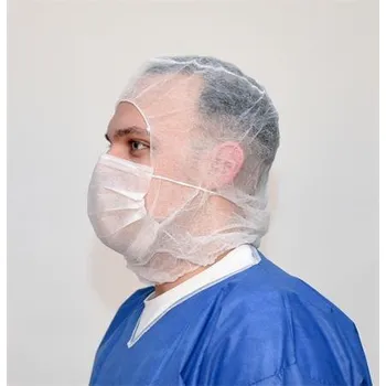 Kukla Neznámý Kukla s rouškou Astro-cap, bílá, 2-vrstvá, jednorázová, 100 ks/balení, N139