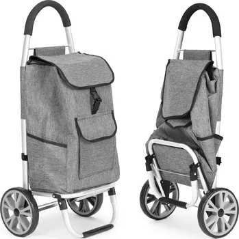 Nákupní taška Nákupní vozík s taškou 33 litrů, velká kolečka, další kapsy, ModernHome PGJSFC020-GY