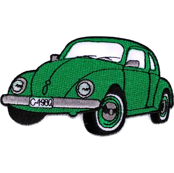 Nášivka Nažehlovačka auto, traktor, loď, malé, 64 zelená trávová auto