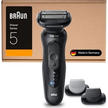 Holicí strojek Elektrický holicí strojek Braun Series 5 pro muže, holicí strojek s 50minutovou výdrží baterie, + 2
