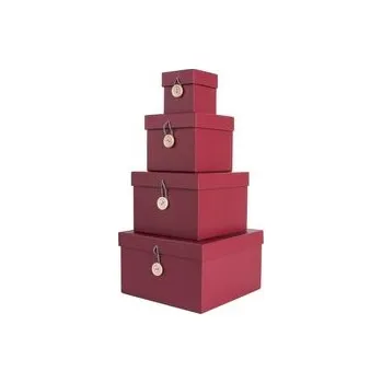 Váza Sada 4 boxů Uniform červená Present Time