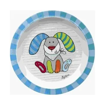 Talíř Melamin baby talířek RINGEL DINGEL zajíc se silikonem (21,5 cm) sigikid