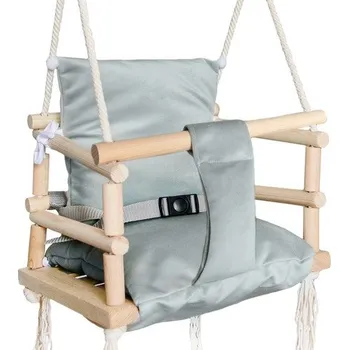 auto na autodráhu Dřevěná dětská houpačka – šedá