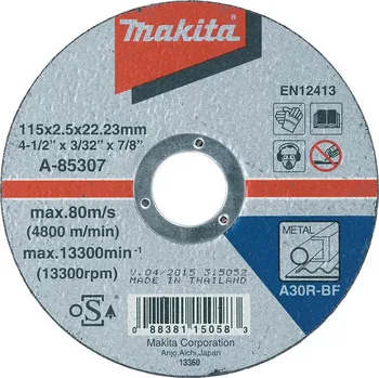 Řezný kotouč Makita A-85307 řezný kotouč 115x2,5x22 ocel