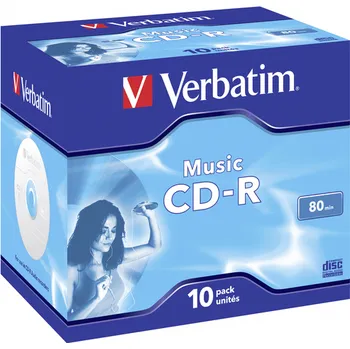 Optické médium Verbatim CD-R 700MB 16x, AZO, Audio, jewel, 10ks (43365) VERBATIM CD-R80 700MB AUDIO/ 16x/ 80min/ jewel/ 10pack