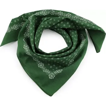 Šátek Šátek bavlněný Kvítky Zelené - 70x70 cm