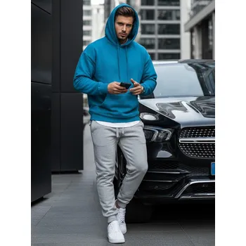 Oblečení a móda Modrá pánská mikina s kapucí BX5108 Velikost: M