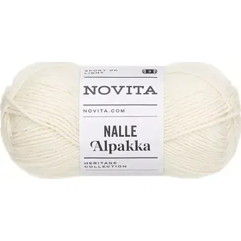 Příze Novita Nalle Alpakka 10 Přírodní bílá (Ponožková příze s alpakou Nalle Alpakka naturweiß)