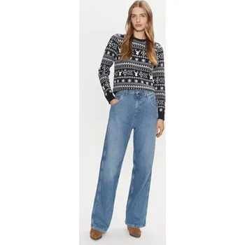 Dámské oblečení ONLY Svetr Xmas Winter 15327601 Tmavomodrá Regular Fit XL