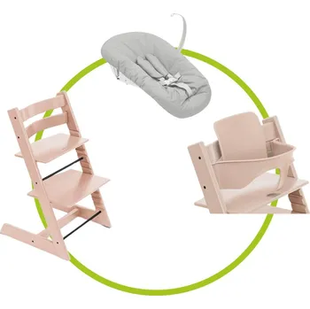 Akční set STOKKE Tripp Trapp židlička Serene pink + Baby set + novorozenecká sada