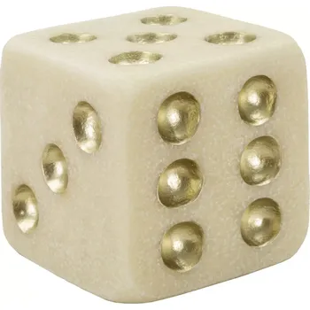 Dekorativní doplněk Dice 12 cm bílý/zlatý
