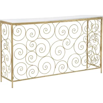 Konzolový stolek Konzolový stolek Spiral 140 cm zlatý/bílý mramor