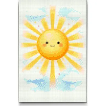 Diamantové malování Diamantové malování - Slunce na obloze Velikost: 20x30cm, Rámování: Pouze srolované plátno, Diamanty: Kulaté