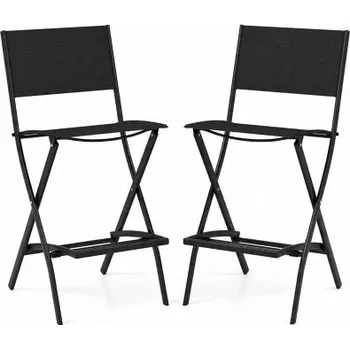 Sada 2 zahradních barových židlí NP11341DK-2, černé - A COSTWAY