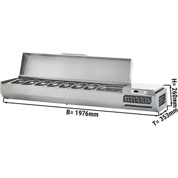 Vinotéka G.Gastro Chladicí vitrína 2,0 x 0,35 m - pro 9 x GN 1/4 nádobu