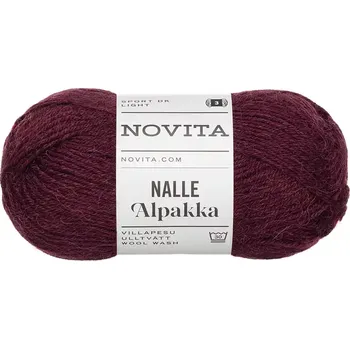 Příze Novita Nalle Alpakka 5481 Vínová (Ponožková příze s alpakou Nalle Alpakka chokeberry)