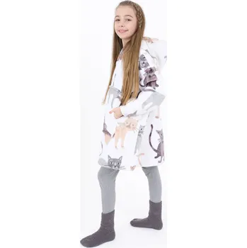 Dívčí mikina MKLuzkoviny.cz Beránková mikina mikroplyš – Kočičky XS