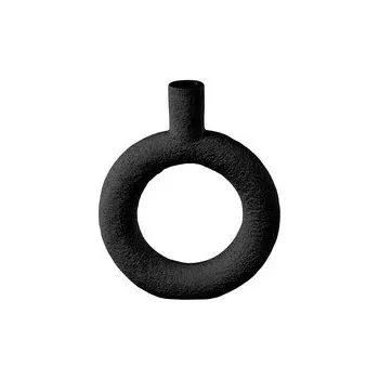 Váza Váza kulatá ve tvaru prstenu Ring černá Present Time