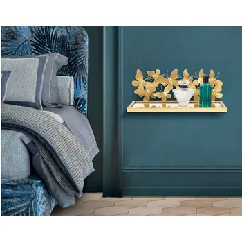 police Sada 2 nástěnných polic Jahmisey zlatá