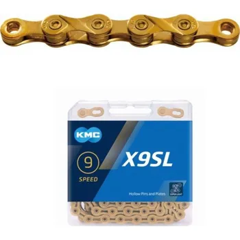 Řetěz na kolo Řetěz KMC X9 114 článků zlatý BOX NEPLATÍ