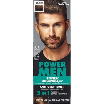 Barva na vlasy Joanna Power Men Toner šedé balení 04 přírodní hnědá 80 g