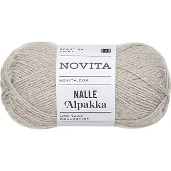 Příze Novita Nalle Alpakka 60 Šedobéžová (Ponožková příze s alpakou Nalle Alpakka sand )
