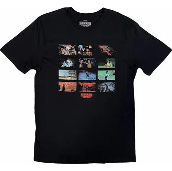 Pánská móda Stranger Things tričko, Hawkins Power And Light Black, pánské L