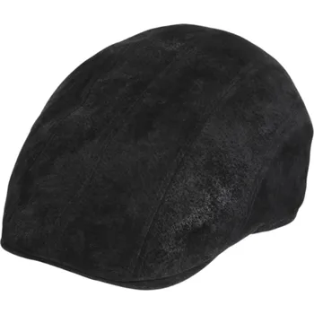 Čepice Fiebig - Headwear since 1903 Pánská kožená bekovka s podšívkou - černá kožená bekovka Velikost: 55 cm (S)