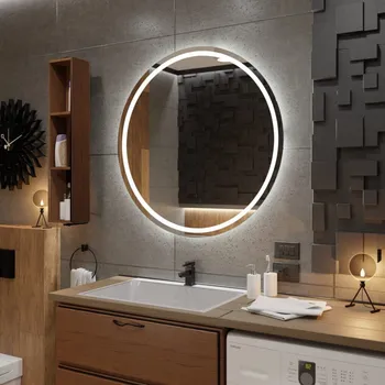 Zrcadlo Koupelnové zrcadlo kulaté Ø 130 cm LONDON