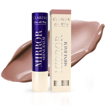 Přípravek na rty Claresa MIRROR SHINE BALM CARE ALL DAY lesk na rty v tyčince tea time, 3 g