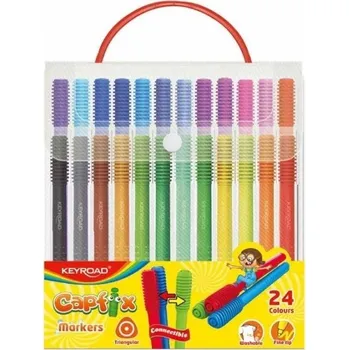 Trojhranné popisovače KEYROAD - 24 ks v plastovém kufříku -&nbsp;A715